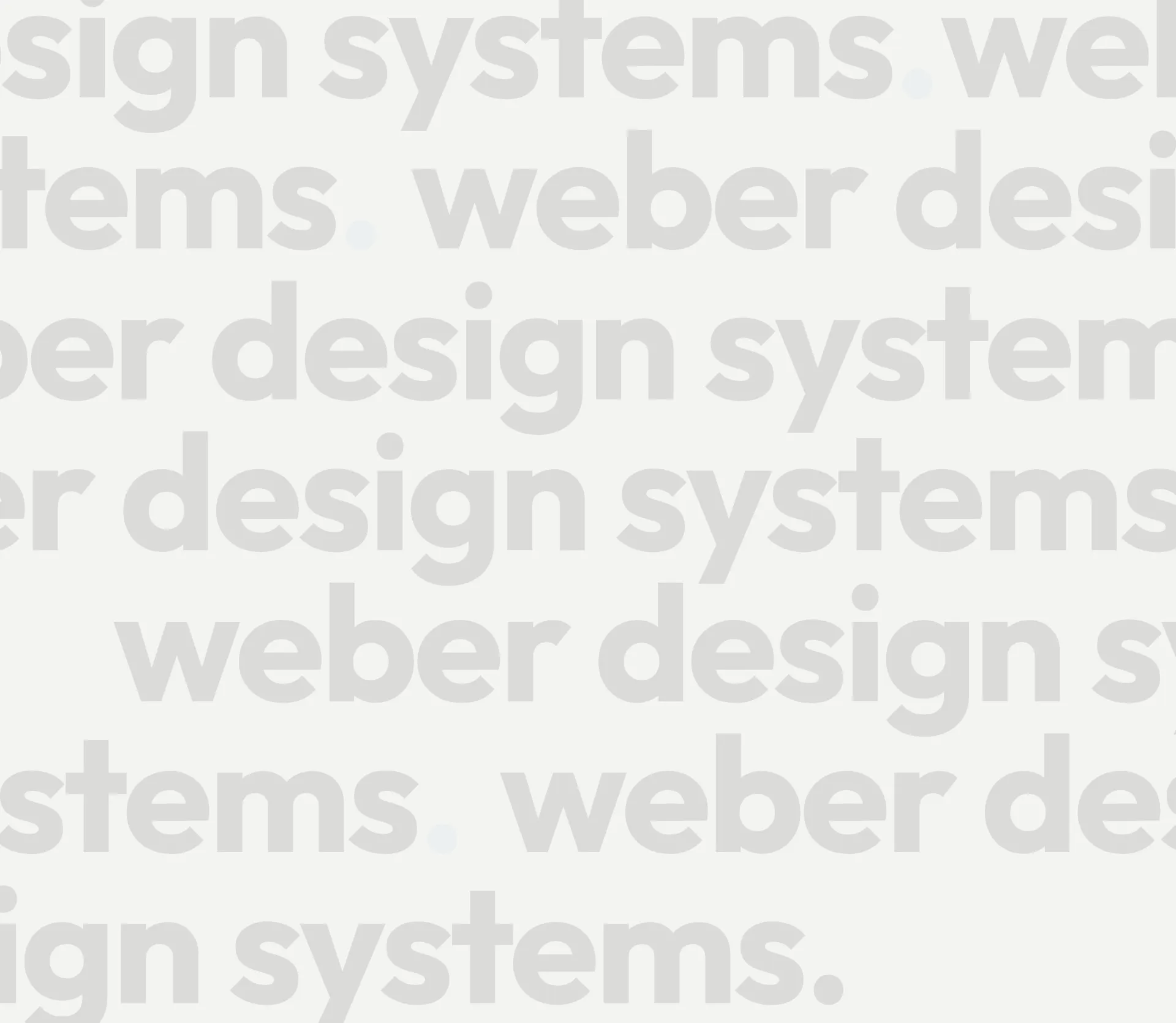 Schriftmuster aus der Wortmarke weber design systems, schwarz auf Hellblau, dicht gesetzt